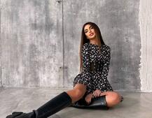 Приталена сукня з корсетною вставкою та спідницею-сонцем Приталена сукня з корсетною вставкою та спідницею-сонцем | PUSHKA SHOP