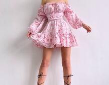 Квіткова сукня з воланами та шнуровкою по спинці Квіткова сукня з воланами та шнуровкою по спинці | PUSHKA SHOP