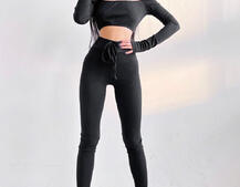 Трикотажный комплект: топ с завязками + леггинсы  | PUSHKA SHOP