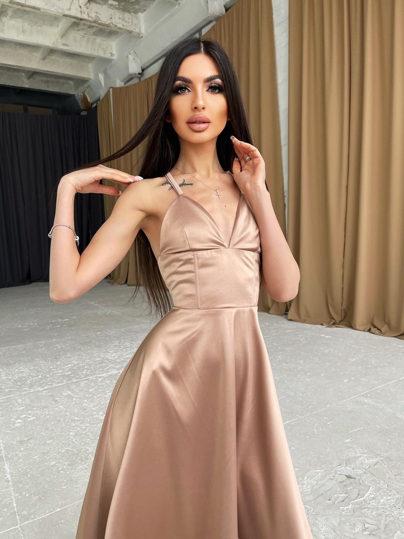 Платье-миди с корсетным верхом  | PUSHKA SHOP