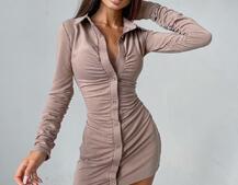 Платье-мини на пуговицах | PUSHKA SHOP