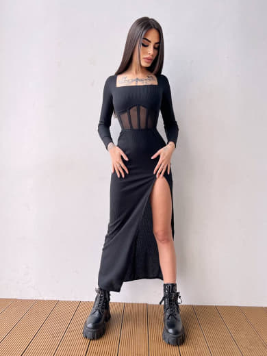 Сукня-міді з елементами корсету Сукня-міді з елементами корсету | PUSHKA SHOP