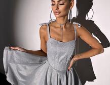 Блискуча корсетна сукня з пишною подвійною спідницею | PUSHKA SHOP