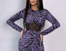 Приталена сукня-міні з корсетною вставкою на талії Приталена сукня-міні з корсетною вставкою на талії | PUSHKA SHOP