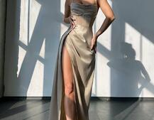 Комплект: корсет, декорований стразами + спідниця максі з драпіруванням  | PUSHKA SHOP