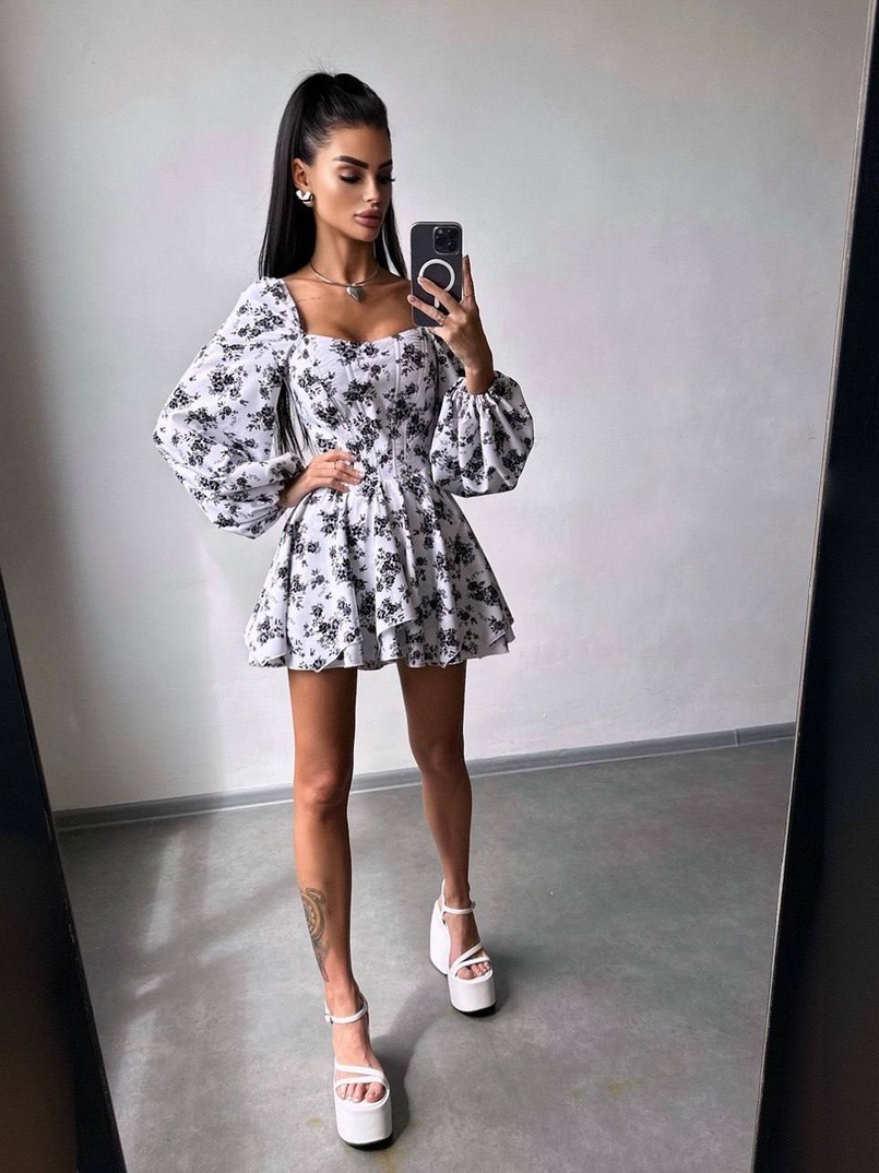 Корсетна сукня з подвійною спідницею  | PUSHKA SHOP