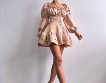 Сукня з воланами на ґудзиках  | PUSHKA SHOP