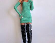 Трикотажна сукня міні з чашечками  | PUSHKA SHOP