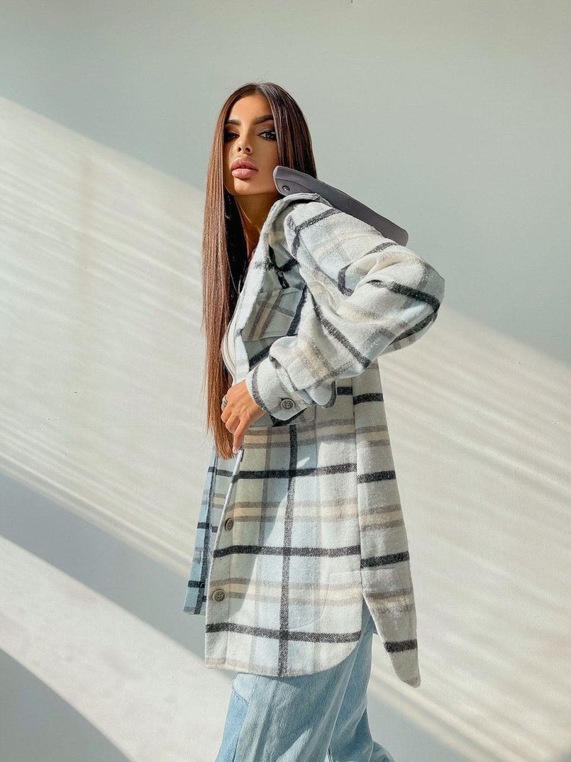 Кашемировая рубашка в клетку с капюшоном  | PUSHKA SHOP