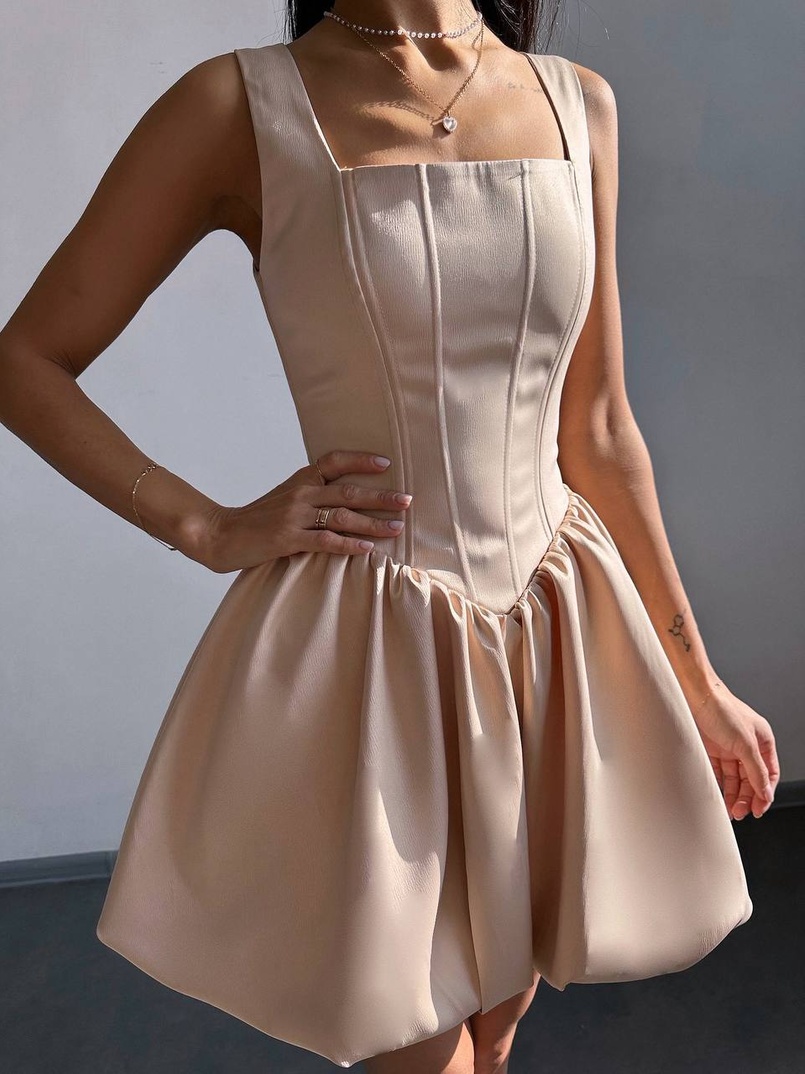 Атласна корсетна сукня міні  | PUSHKA SHOP