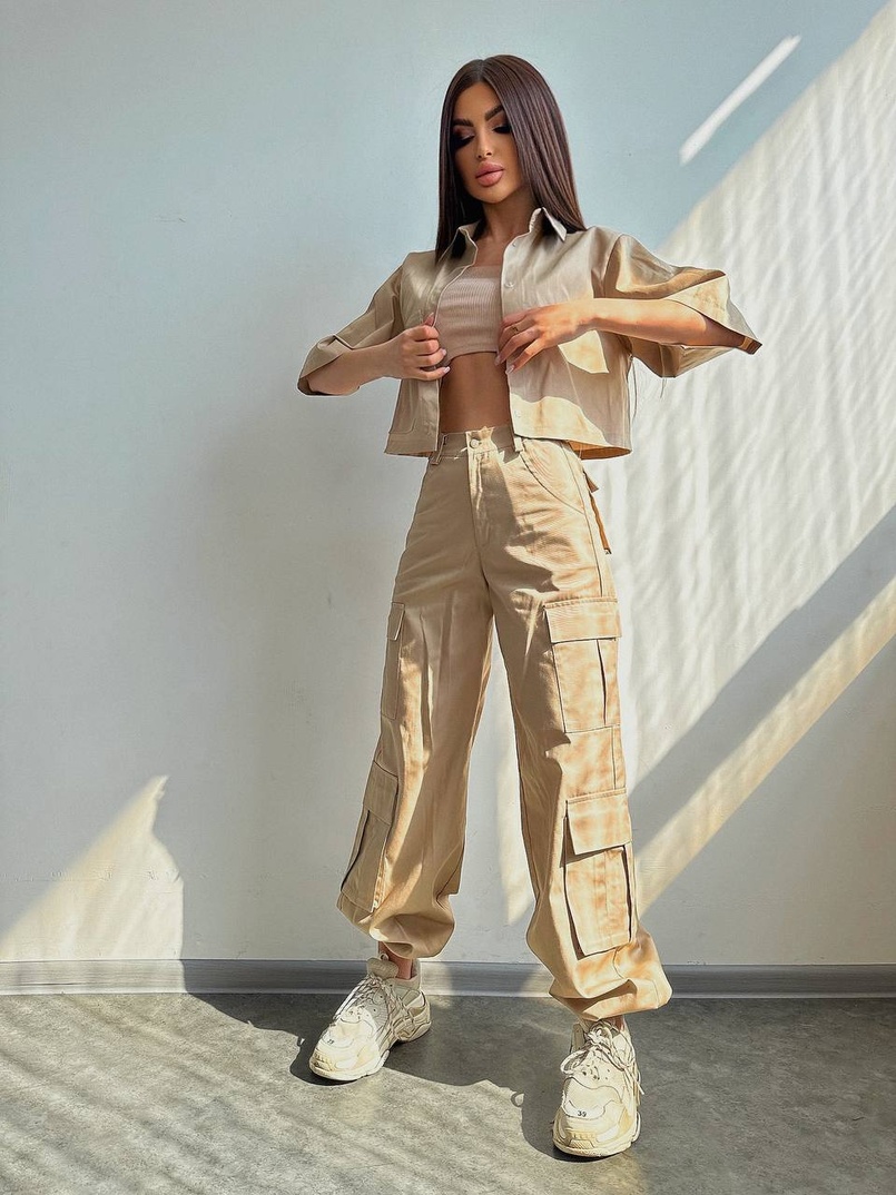 Комплект: сорочка та штани карго Комплект: сорочка та штани карго | PUSHKA SHOP