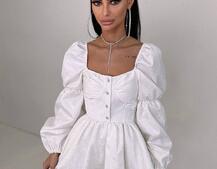 Корсетна сукня з пишною подвійною спідницею та рюшами Корсетна сукня з пишною подвійною спідницею та рюшами | PUSHKA SHOP