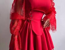 Сукня з корсетом декорована мереживом  | PUSHKA SHOP