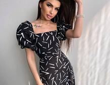 Сукня -міді зі шнурівкою на спинці та розрізом на ніжці | PUSHKA SHOP