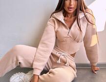 Комплект на флісі : худі з елементами корсету + штани  | PUSHKA SHOP