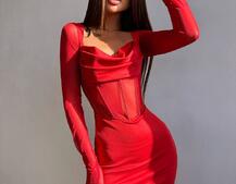 Сукня міні з філіжанками та елементами корсету  | PUSHKA SHOP