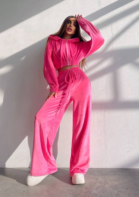 Велюровий комплект трійка: кофта + корсет на блискавці+ штани | PUSHKA SHOP