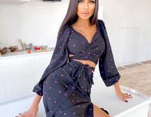 Костюм в горошек с завязками на талии Костюм в горошек с завязками на талии | PUSHKA SHOP