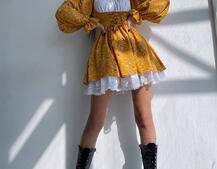 Квіткова сукня,декорована мереживом. | PUSHKA SHOP