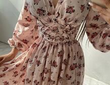 Приталенное платье с корсетной вставкой и  юбкой-солнцем   | PUSHKA SHOP