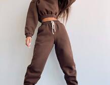 Базовый костюм на флисе с объемными капюшоном  Базовый костюм на флисе с объемными капюшоном  | PUSHKA SHOP