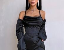 Комплект: корсет з рукавами    + спідниця міні з драпіруванням   | PUSHKA SHOP