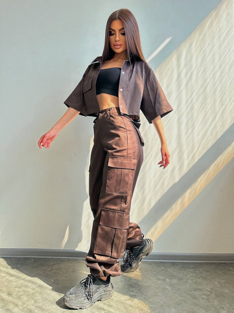 Комплект: сорочка та штани карго Комплект: сорочка та штани карго | PUSHKA SHOP