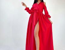 Шелковое платье макси с разрезом Шелковое платье макси с разрезом | PUSHKA SHOP