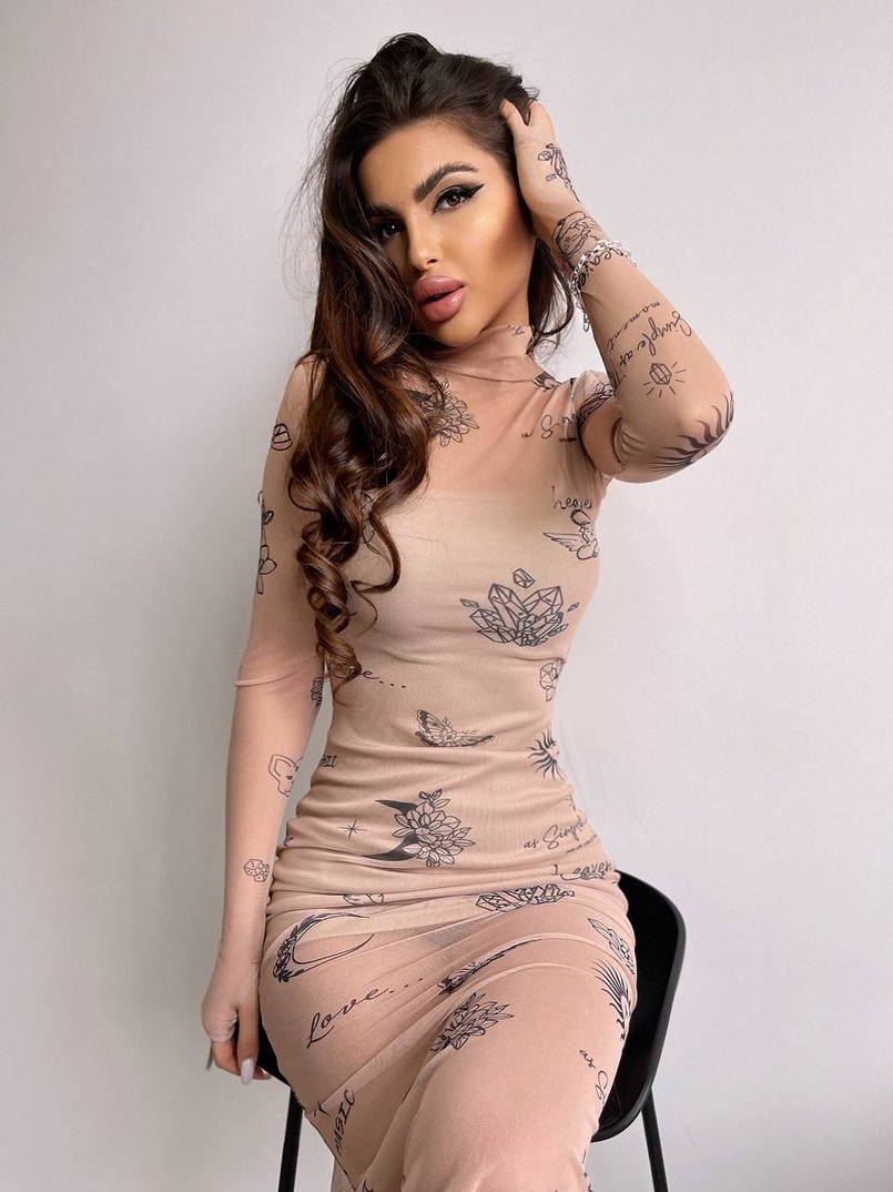 Міді сукня з принтом Міді сукня з принтом | PUSHKA SHOP