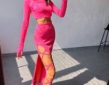 Комплект: топ + спідниця із зав‘язками на ніжку  | PUSHKA SHOP