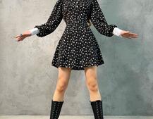 Платье-рубашка с воротничком, декорированным кружевом Платье-рубашка с воротничком, декорированным кружевом | PUSHKA SHOP