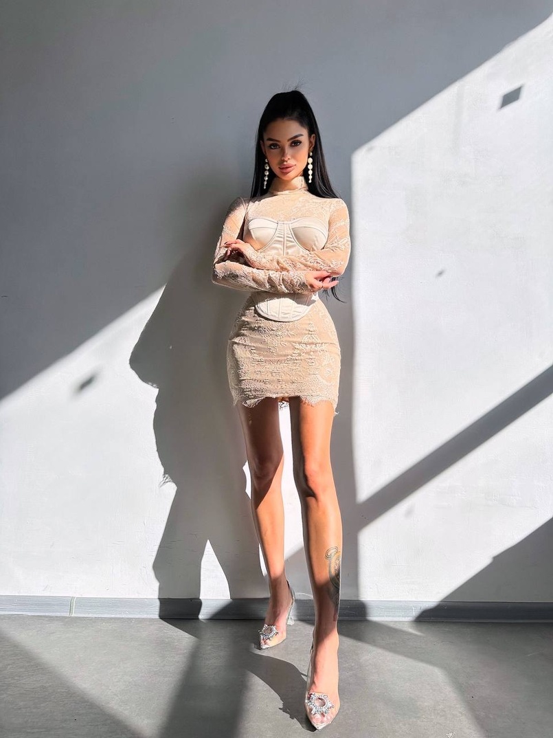 Комплект: мереживна сукня міні + корсет  | PUSHKA SHOP