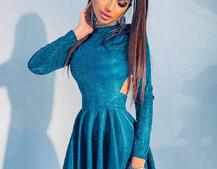 Блискуча сукня міні з відкритою спиною  | PUSHKA SHOP