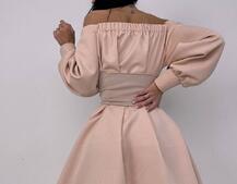 Приталена сорочка на плічках+  мереживний корсет | PUSHKA SHOP