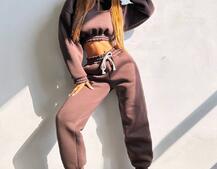 Базовий костюм на флісі з об'ємними капюшоном | PUSHKA SHOP