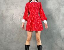 Платье-рубашка с воротничком, декорированным кружевом Платье-рубашка с воротничком, декорированным кружевом | PUSHKA SHOP