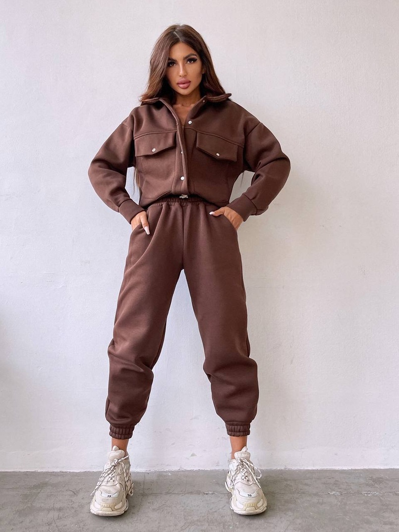 Комплект: тёплая рубашка на кнопках + джоггеры Комплект: тёплая рубашка на кнопках + джоггеры | PUSHKA SHOP