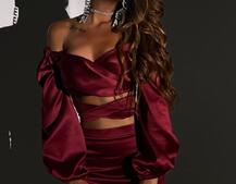 Атласний комплект, бахромою зі стразами  Ручна робота, прикраса пришита  | PUSHKA SHOP