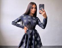 Корсетна сукня з принтом | PUSHKA SHOP