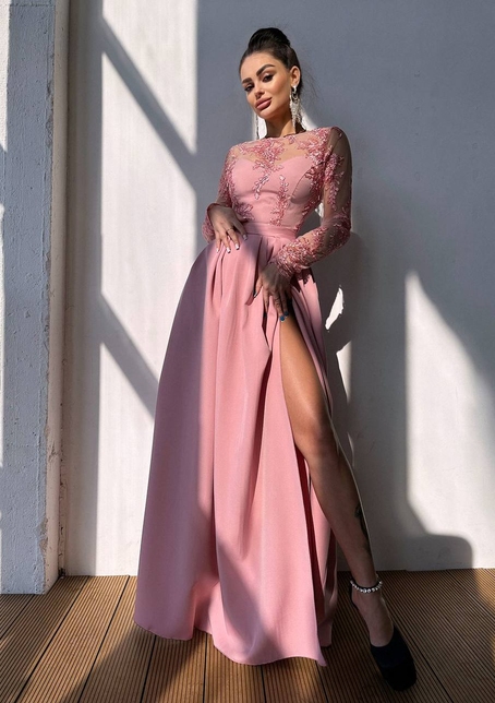 Сукня максі з мереживом  | PUSHKA SHOP