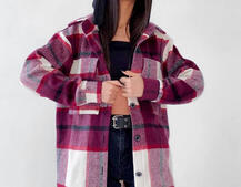 Кашемировая рубашка в клетку с капюшоном Кашемировая рубашка в клетку с капюшоном | PUSHKA SHOP