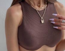 Комплект: топ с чашечками с эффектом push up + юбка миди с разрезом  | PUSHKA SHOP