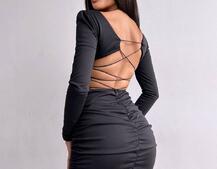 Сукня міні зі шнурівкою на спинці | PUSHKA SHOP