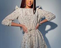 Цветочное платье с оборками   | PUSHKA SHOP