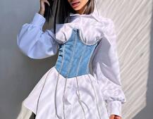 Приталена сорочка + корсет декорований камінцями Ручна робота Приталена сорочка + корсет декорований камінцями Ручна робота | PUSHKA SHOP