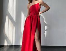 Сукня максі  з розрізом на спідниці  | PUSHKA SHOP