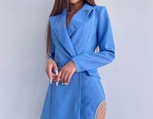 Приталена сукня-піджак, декорована бахромою зі страз Приталена сукня-піджак, декорована бахромою зі страз | PUSHKA SHOP