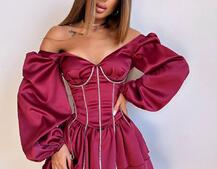 Комплект: сукня з подвійною спідницею + корсет, декорований стразами    | PUSHKA SHOP