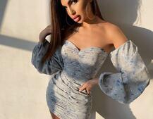 Сукня з квітковим принтом та драпіруванням   Сукня з квітковим принтом та драпіруванням   | PUSHKA SHOP