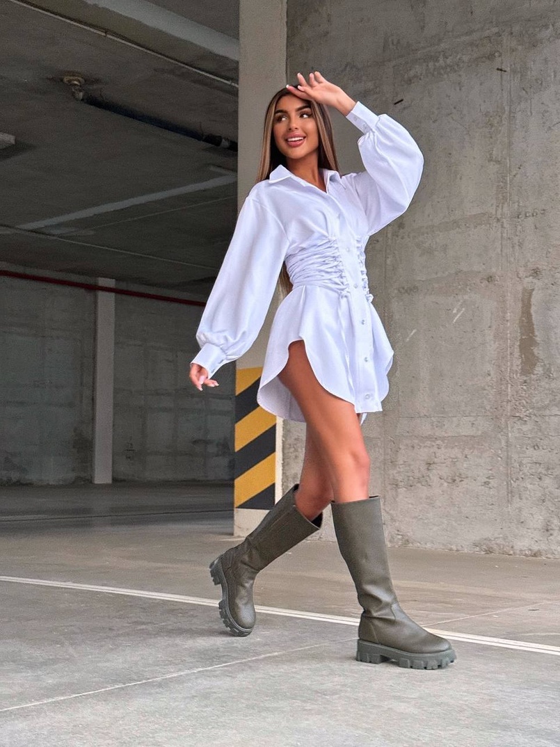 Сукня-сорочка зі шнурівкою | PUSHKA SHOP